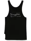 Maison Margiela Black Logo Tank Top In Black
