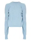 Maison Margiela Long Sleeve Knit Sweater With Crew Neck In Blue