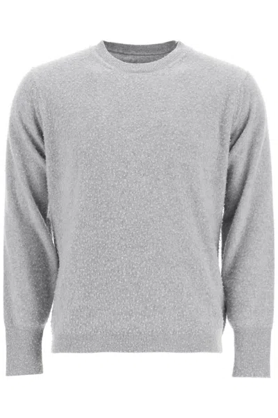 Maison Margiela Crew-neck Cashmere-cotton Jumper In Grey