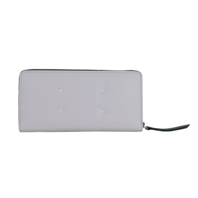Maison Margiela Purple Calfskin Wallet In Gray
