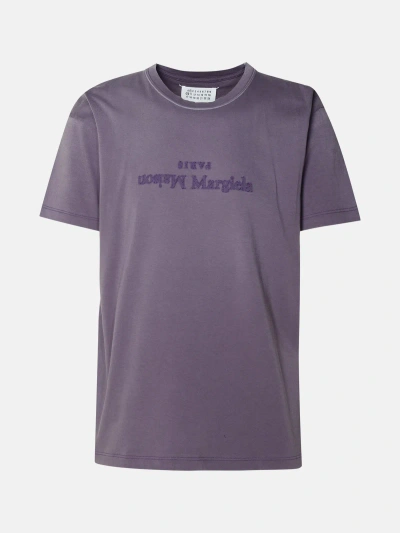 Maison Margiela Purple Cotton T-shirt In Violet