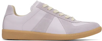 Maison Margiela Leather Replica Sneakers In Purple