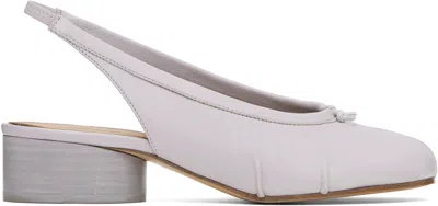 Maison Margiela Purple Tabi New Ballerina Slingback Heels In T5186 Glicine