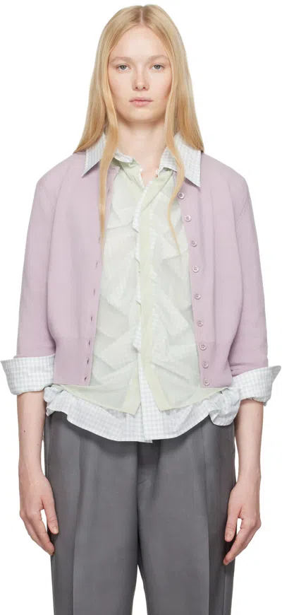 Maison Margiela Purple Wool Cardigan In 368 Lilac