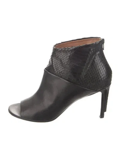 Pre-owned Maison Margiela Python Mules In Black