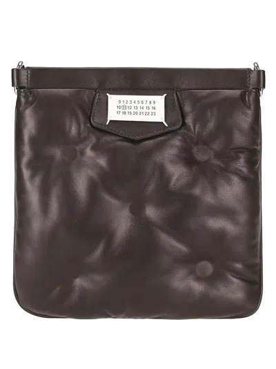 MAISON MARGIELA MAISON MARGIELA QUILTED BLACK SHOULDER BAG WITH ADJUSTABLE STRAP