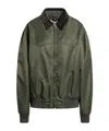 Maison Margiela Padded Nylon Bomber Jacket With Long Sleeves In Green