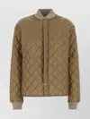 Maison Margiela Quilted Bomber Jacket With Ribbed Cuffs And Collar In Brown