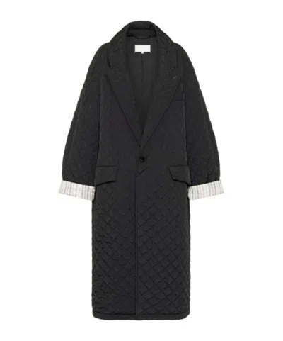 Maison Margiela Quilted Single-breasted Coat In Black