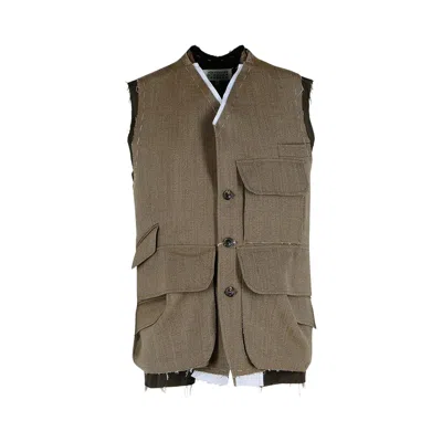 Pre-owned Maison Margiela Quilted Gilet 'olive' | Green | Men's Size 52