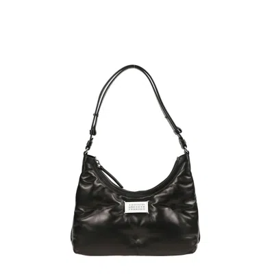 Maison Margiela Quilted Half-moon Shoulder Bag In Black