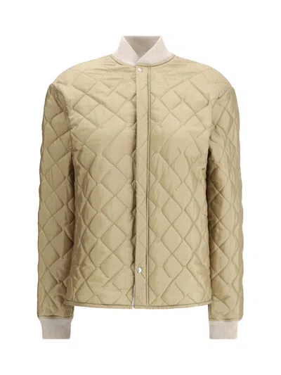Maison Margiela Quilted Jacket In Brown