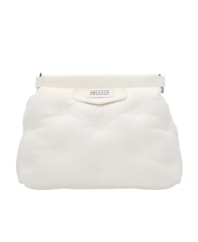 Maison Margiela Quilted Leather Shoulder Bag In White