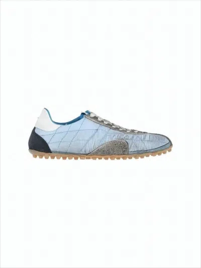 MAISON MARGIELA QUILTED LOW-TOP SNEAKERS WITH SUEDE OVERLAYS AND GUM RUBBER SOLE