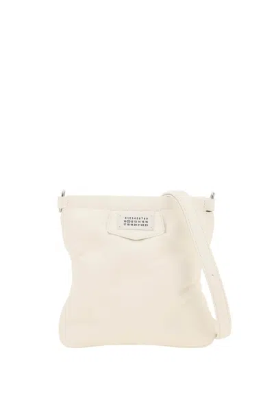 Maison Margiela Quilted Padded Leather Crossbody Handbag For Men In White