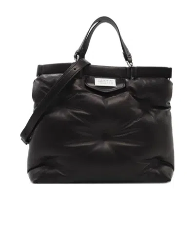 Maison Margiela Quilted Sheepskin Tote In Black