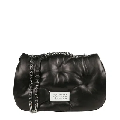 Maison Margiela Quilted Shoulder Bag With Chain Strap In Black