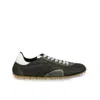 Maison Margiela Quilted-texture Sneakers With Rugged Sole And Suede Overlays In Black