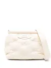Maison Margiela Quilted White Shoulder Bag With Plush Texture In Neutral