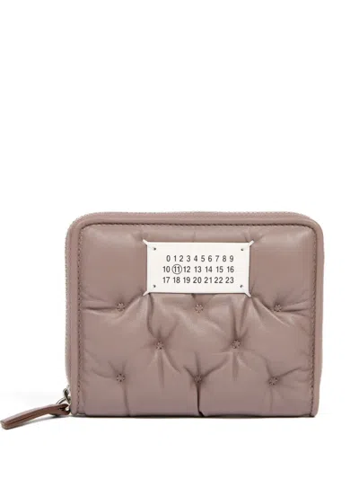 Maison Margiela Quilted Zip-around Wallet In Pink