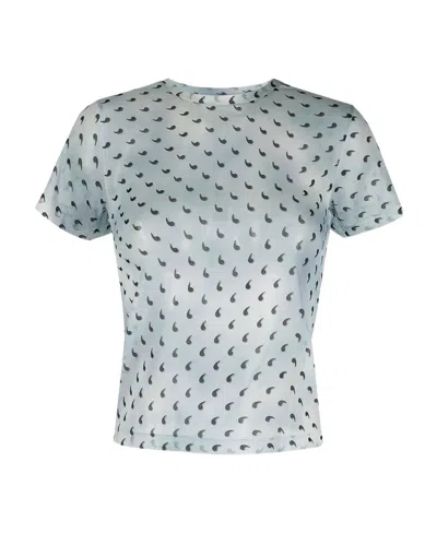 Maison Margiela Quotation Mark Sheer Top In Green