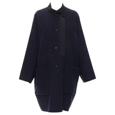 Pre-owned Maison Margiela Rare Hermes Martin Margiela Double Faced Cashmere Oversized Cocoon Coat Fr42 Xl In Black