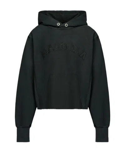 Maison Margiela Raw-cut Hem Hoodie In Black