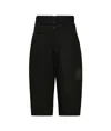 Maison Margiela Raw-edge Drop-crotch Shorts In Black