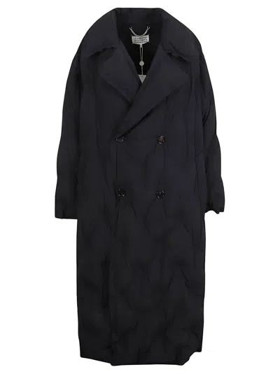 MAISON MARGIELA REAR LOGO DOUBLE-BREAST QUILTED COAT