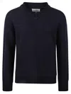 MAISON MARGIELA REAR LOGO V-NECK KNIT PULLOVER