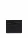 Maison Margiela Rectangular Black Leather Card Holder In Black