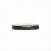 Maison Margiela Rectangular Buckle Leather Belt With Textured Finish In Black