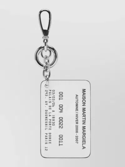 Maison Margiela Rectangular Leather Keyring Contrast Back