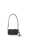 Maison Margiela Rectangular Leather Shoulder Bag With Smooth Finish And Silver-tone Accents In Black