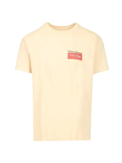 Maison Margiela Red Minimalist Graphic Cotton T-shirt In Neutral
