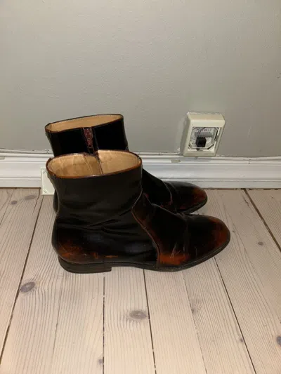 Pre-owned Maison Margiela Red Patina Boots