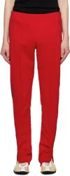 Maison Margiela Four Stitch Logo Skinny Track Pants In 314 Red