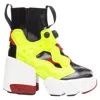 Maison Margiela Tabi Instapump High Heels Ankle Boots In Black Leather In Yellow