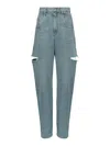 Maison Margiela Denim Jeans With Slash Details Woman Blue Jeans In Blue