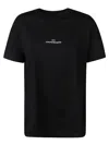 Maison Margiela Black Printed T-shirt In White/ Black Embroidery