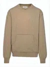 Maison Margiela Relaxed Fit Cashmere-wool Blend Sweater With Kangaroo Pocket In White
