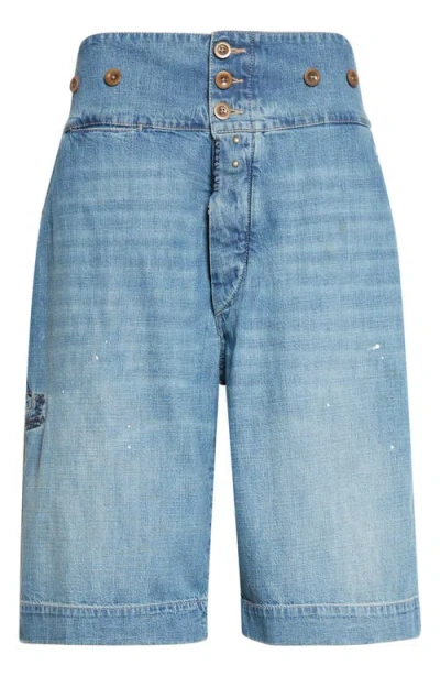 Maison Margiela Relaxed Fit Denim Bermuda Shorts In Blue