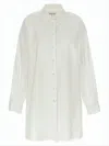 Maison Margiela Relaxed Fit White Shirt With Pointed Collar And Curved Hem In White