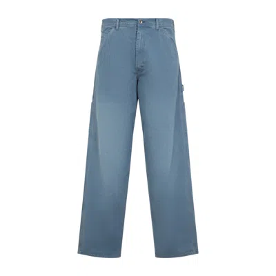 Maison Margiela Relaxed Fit Wide Leg Jeans With Cargo Pockets In Blue