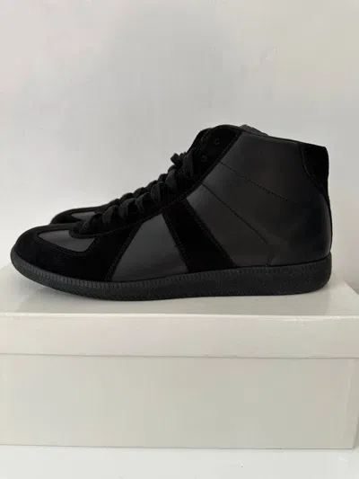 Pre-owned Maison Margiela Replica Black German Army Hi-top Trainers Shoes