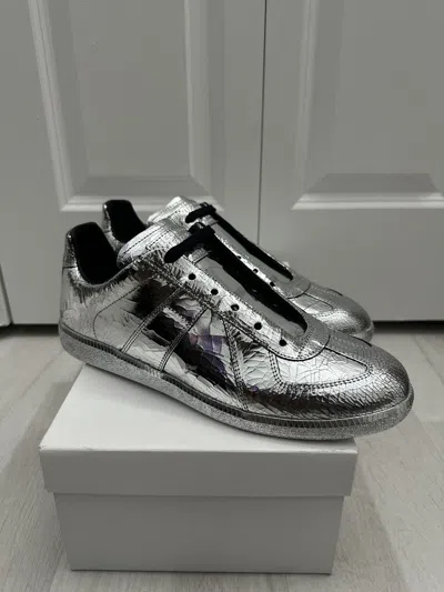 Pre-owned Maison Margiela Replica Broken Mirror Silver Sneakers