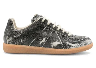 Pre-owned Maison Margiela Replica Distressed (women's) Sneakers In Black/white In Multi