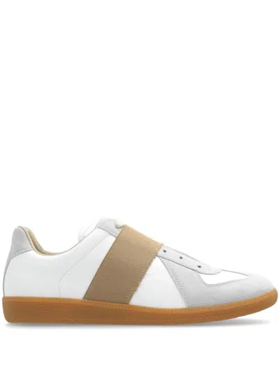 Maison Margiela Replica Elastic Band Sneakers Shoes In White,beige