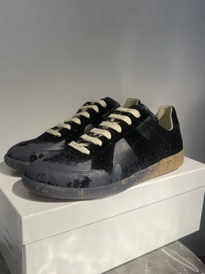Pre-owned Maison Margiela Replica Gat Paint Sneakers Ss24 43 In Black