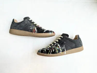 Pre-owned Maison Margiela Replica Gat Paint Splatter Black 12 45 Shoes